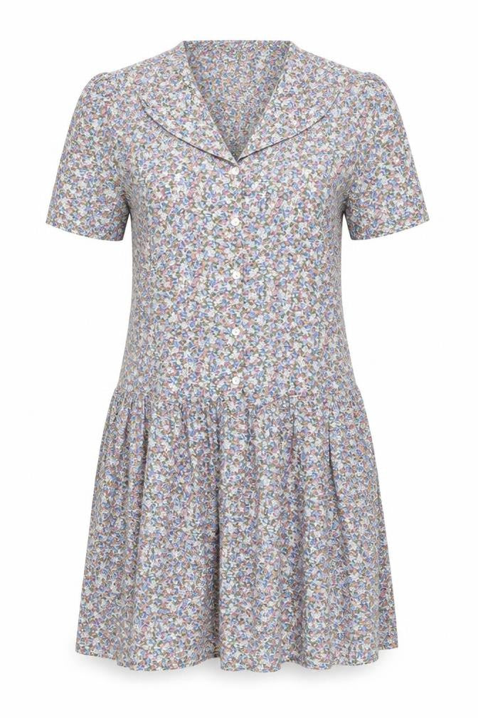 Mums The Word Womens Multicoloured Floral Polyester A-Line Size 12 Collared Button