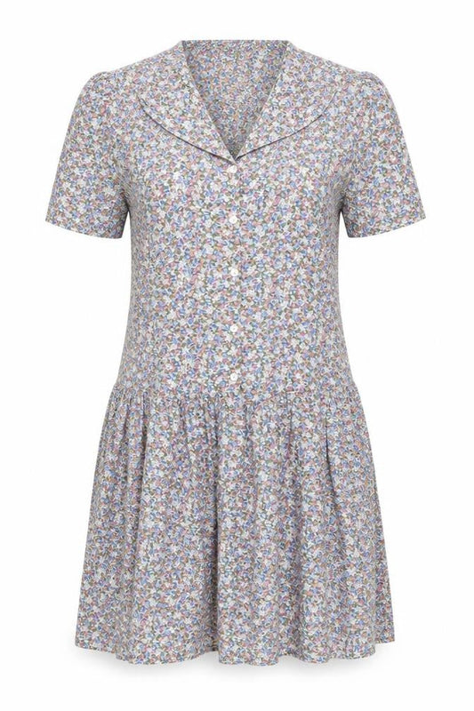 Mums The Word Womens Multicoloured Floral Polyester A-Line Size 12 Collared Button