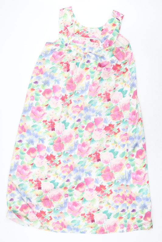 David Napier Womens Multicoloured Geometric Polyester Slip Dress Size S Round Neck Pullover