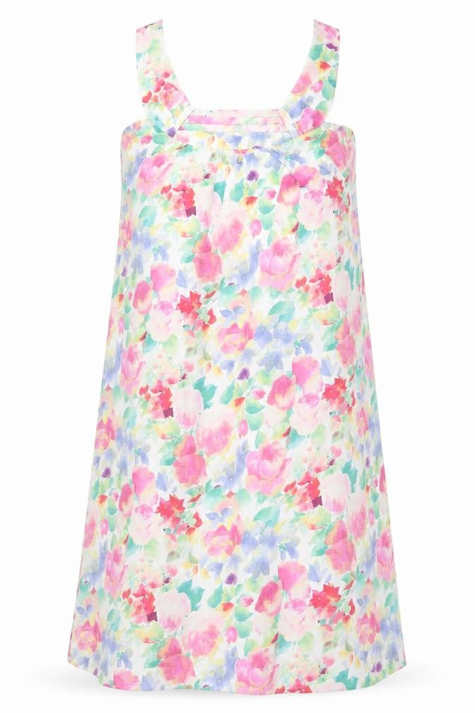 David Napier Womens Multicoloured Geometric Polyester Slip Dress Size S Round Neck Pullover
