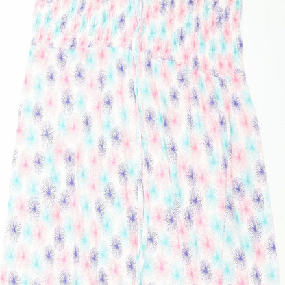 BHS Womens Multicoloured Geometric Viscose A-Line Size L Off the Shoulder Pullover