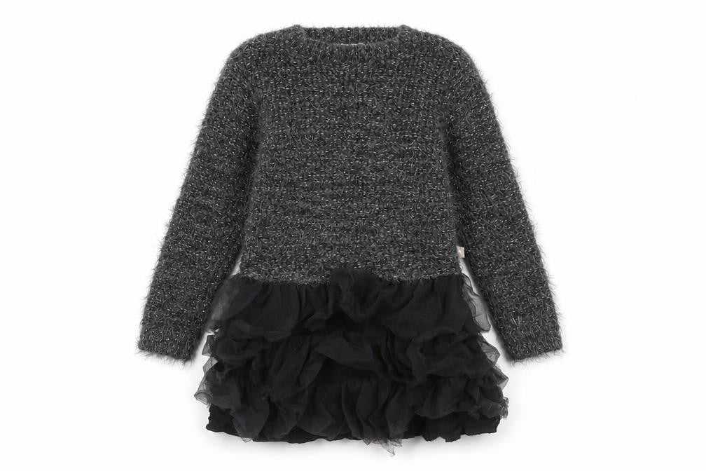 Billieblush Girls Grey Acrylic Jumper Dress Size 3XL Round Neck Pullover