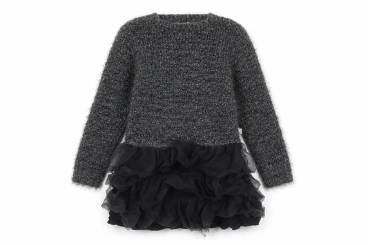 Billieblush Girls Grey Acrylic Jumper Dress Size 3XL Round Neck Pullover