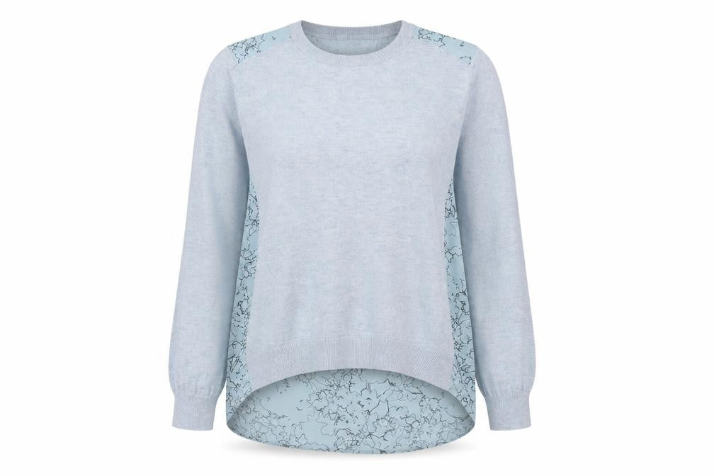 NEXT Womens Blue Round Neck Geometric Acrylic Pullover Jumper Size 14