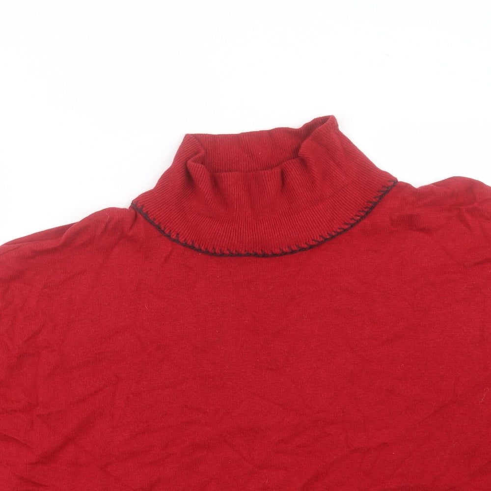 NEXT Womens Red High Neck Acrylic Pullover Jumper Size M