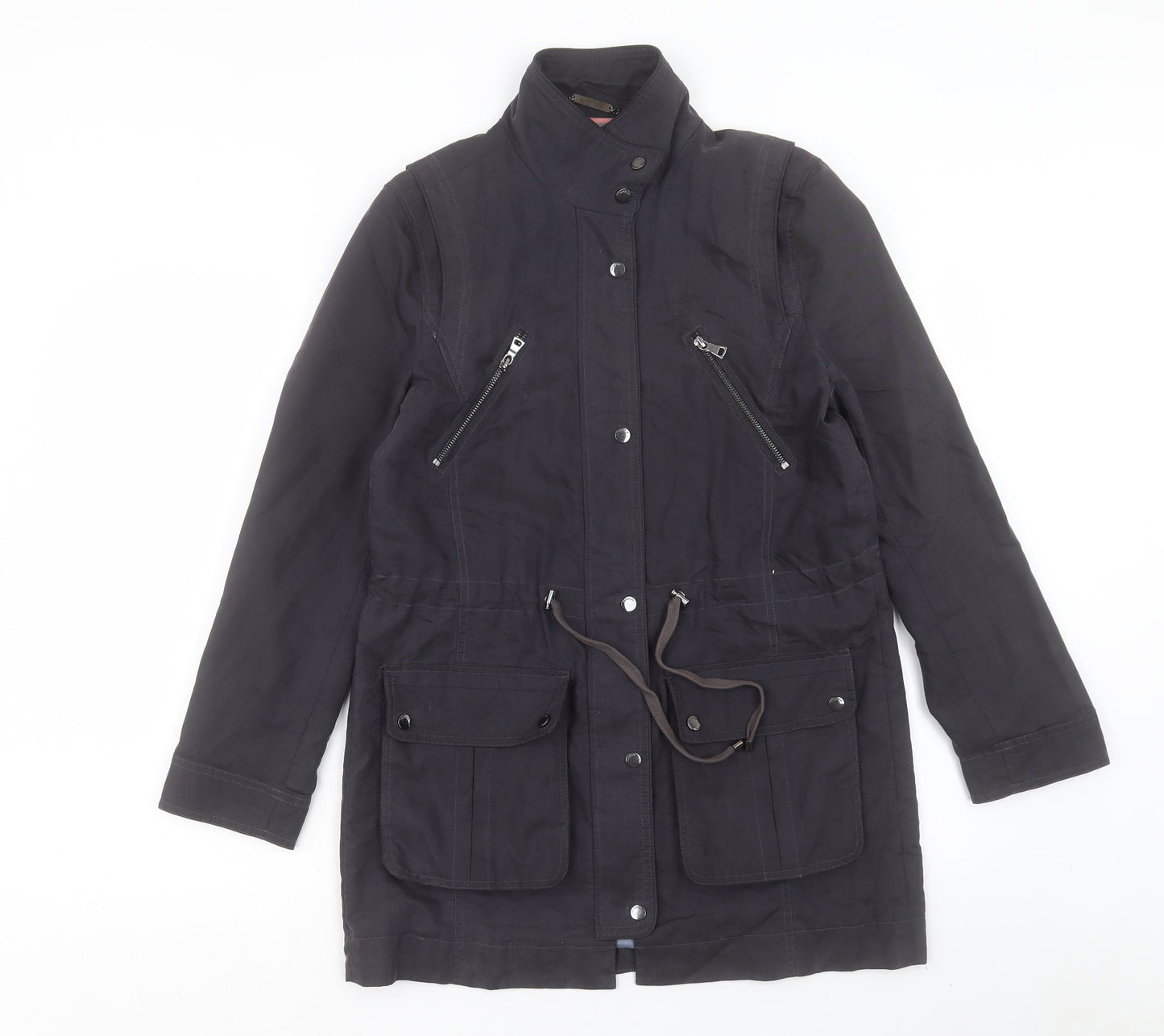 Marks and Spencer Womens Blue Jacket Coat Size 10 Zip