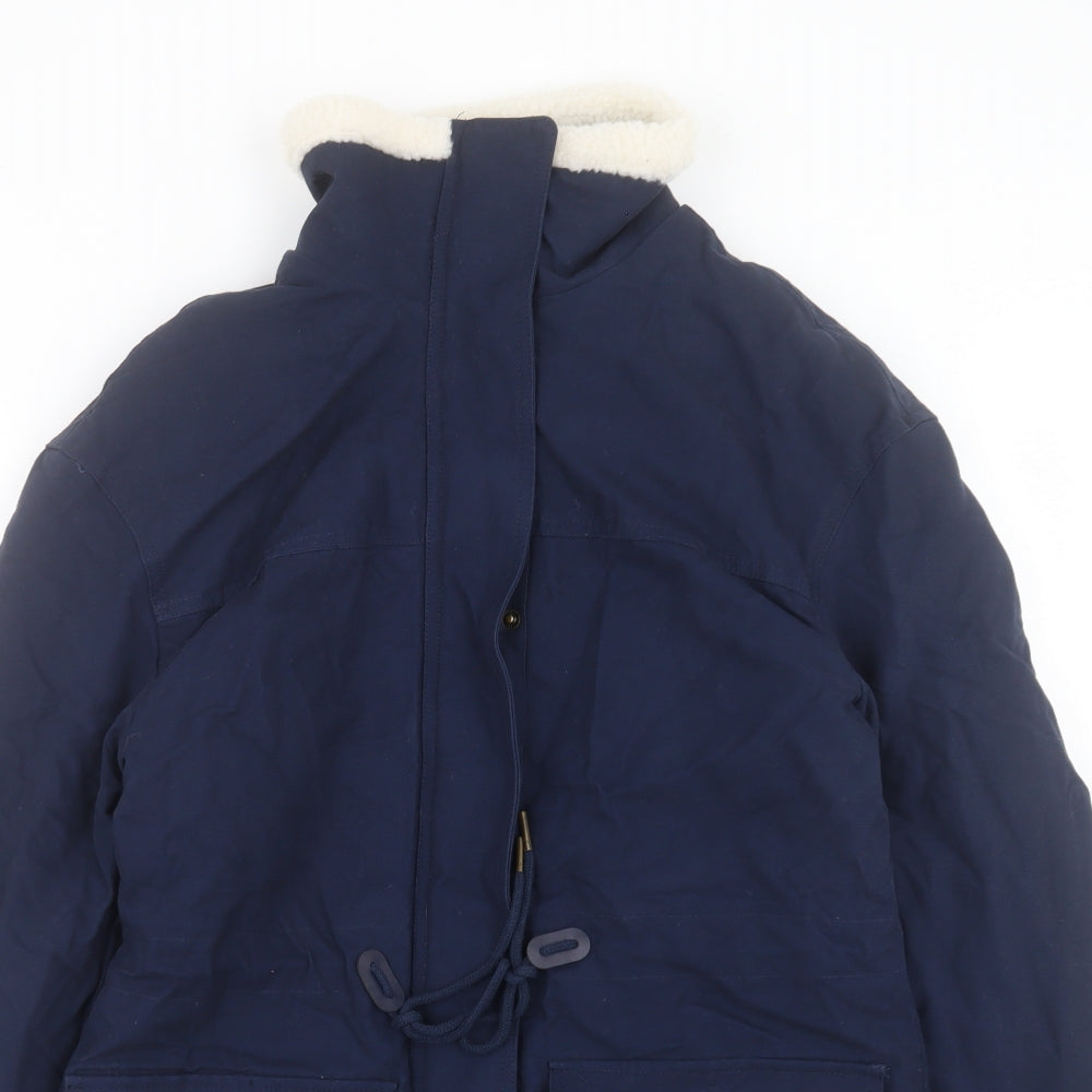 Per Una Womens Blue Parka Coat Size 8 Zip