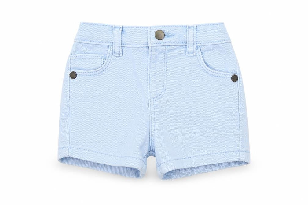 Marks & Spencer Girls Blue Cotton Cropped Trousers Size 0-3 Months Zip