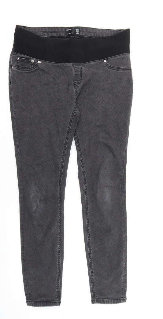 ASOS Womens Grey Cotton Skinny Jeans Size 10 L29 in Regular