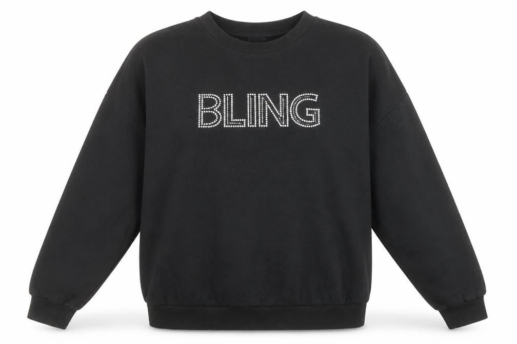 George Womens Black Cotton Pullover Sweatshirt Size L Pullover - Bling