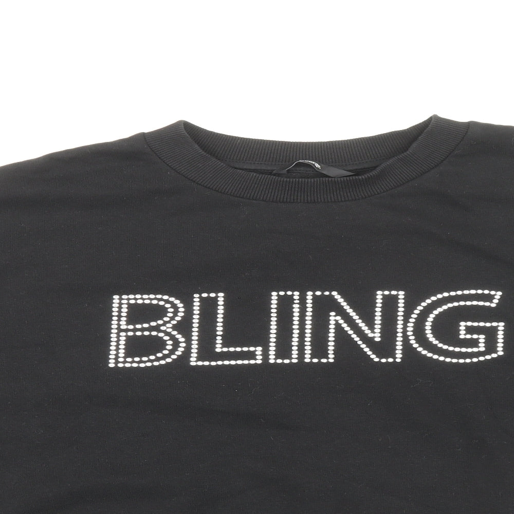 George Womens Black Cotton Pullover Sweatshirt Size L Pullover - Bling