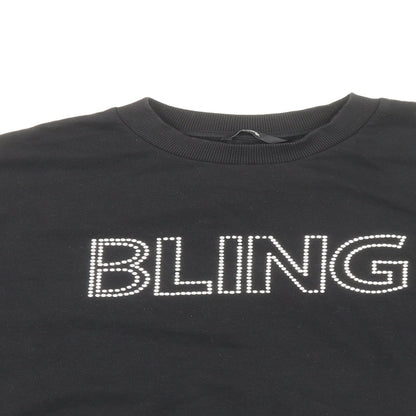 George Womens Black Cotton Pullover Sweatshirt Size L Pullover - Bling