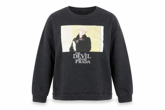 Zara Womens Black Polyester Pullover Sweatshirt Size L Pullover - The Devil Wears Prada
