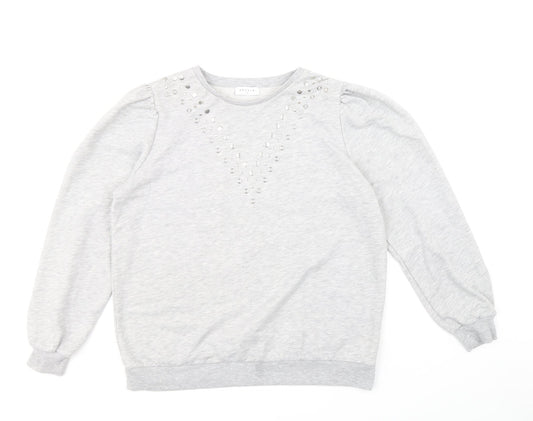 Papaya Womens Grey Polyester Pullover Sweatshirt Size 14 Pullover