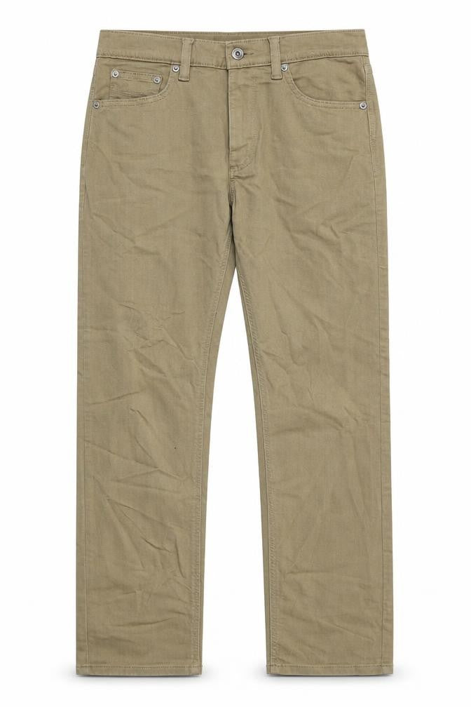 Marks & Spencer Mens Brown Cotton Straight Jeans Size 30 in L33 in Regular Button