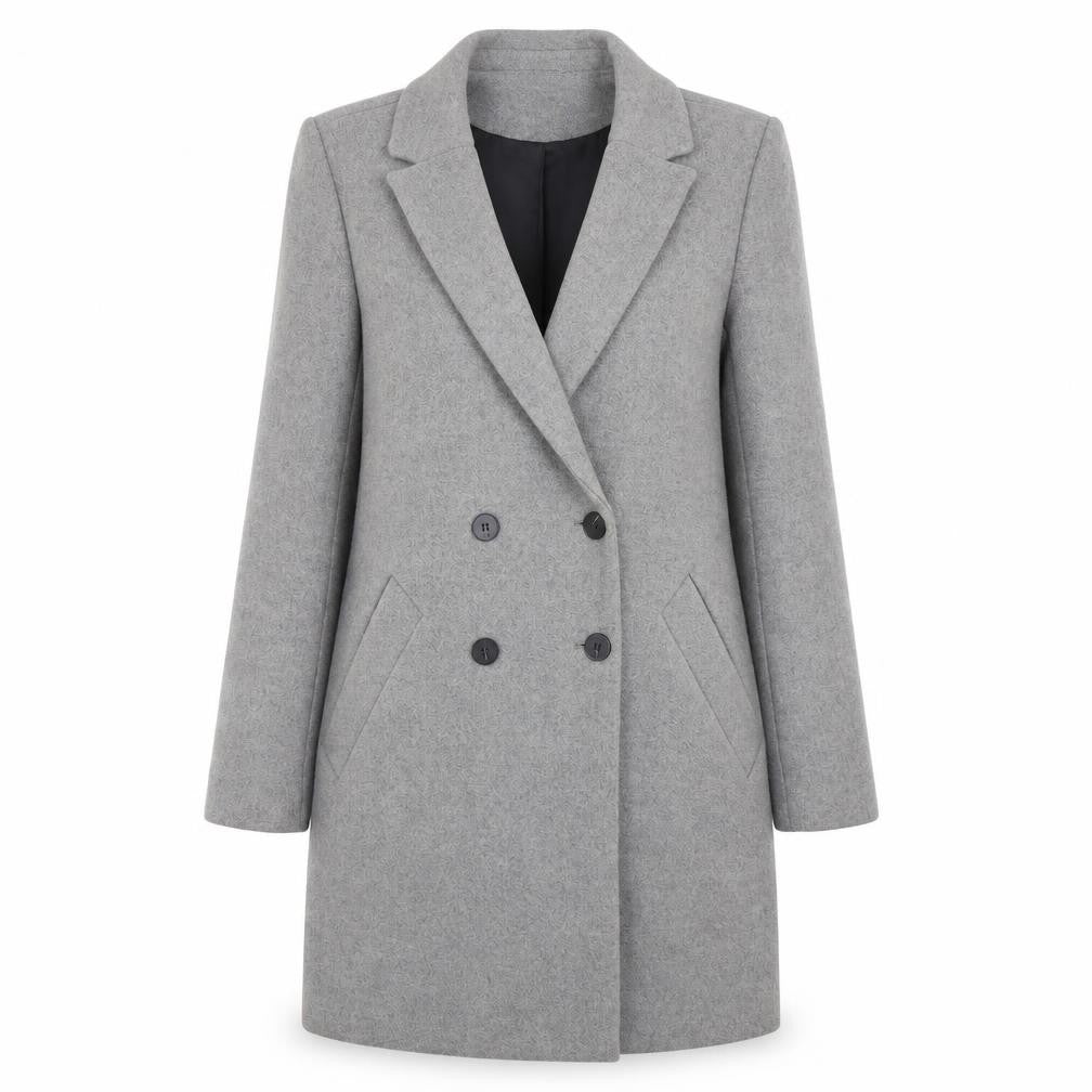 Trf Womens Grey Overcoat Coat Size XS Button
