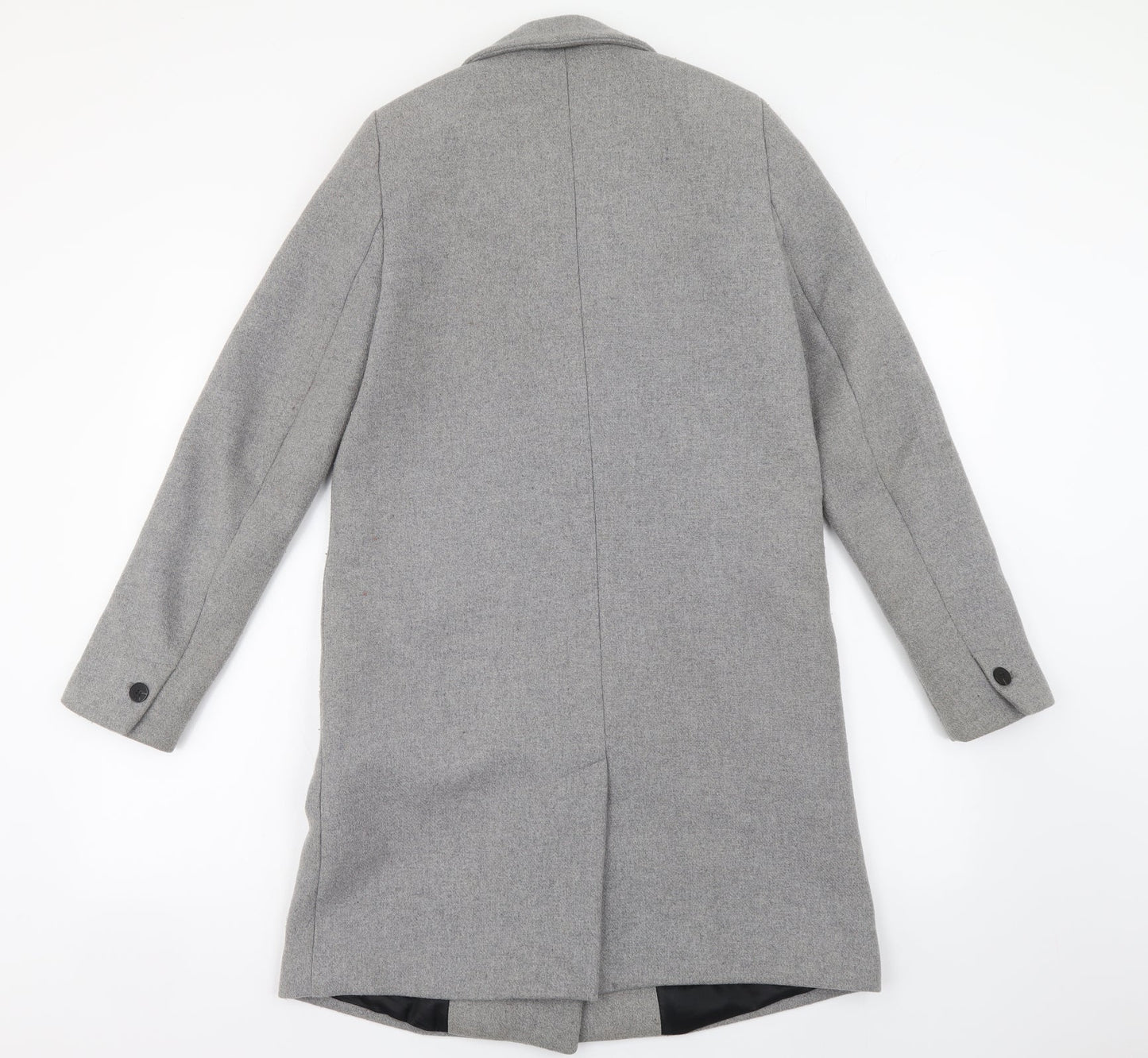Trf Womens Grey Overcoat Coat Size XS Button