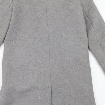 Trf Womens Grey Overcoat Coat Size XS Button
