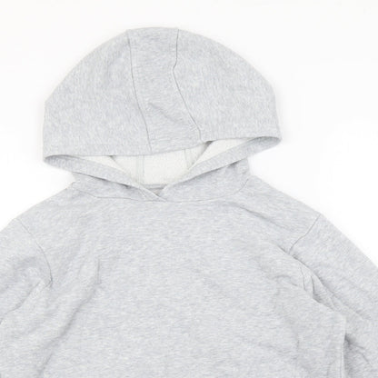 Marks & Spencer Girls Grey Cotton Pullover Hoodie Size 8-9 Years Pullover