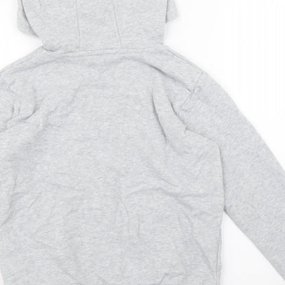 Marks & Spencer Girls Grey Cotton Pullover Hoodie Size 8-9 Years Pullover