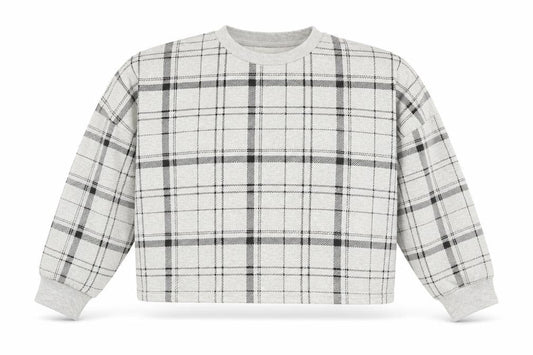 Primark Womens Grey Plaid Cotton Pullover Sweatshirt Size XS Pullover