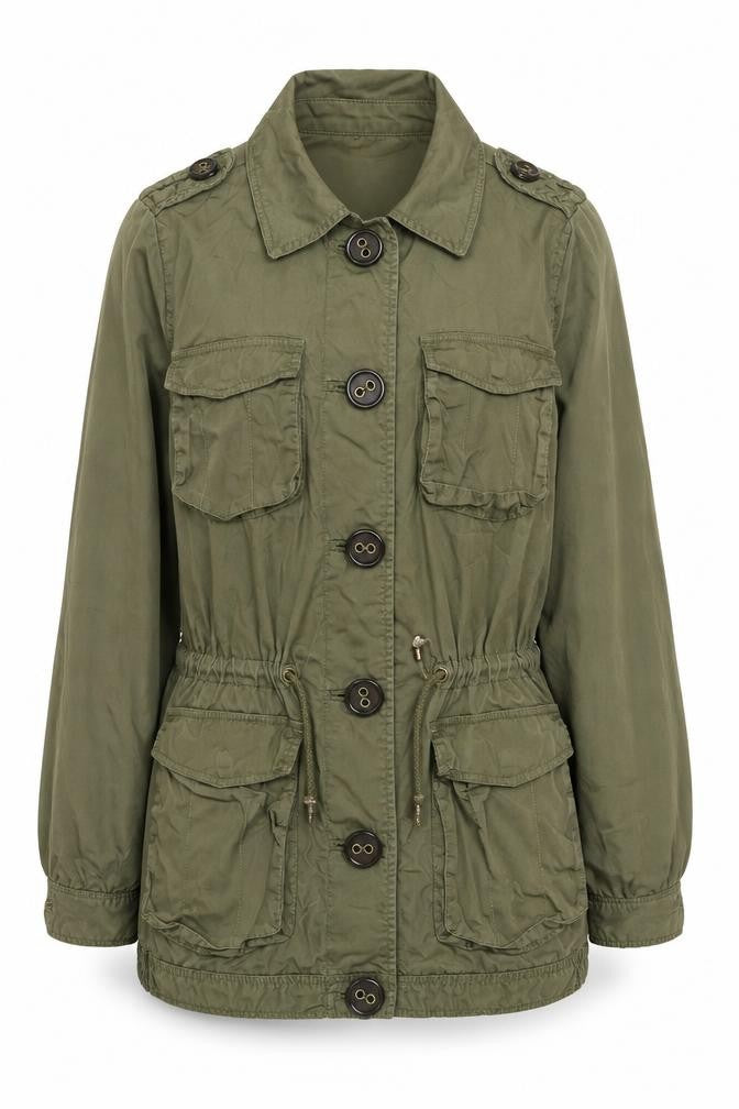 H&M Womens Green Jacket Size 12 Button
