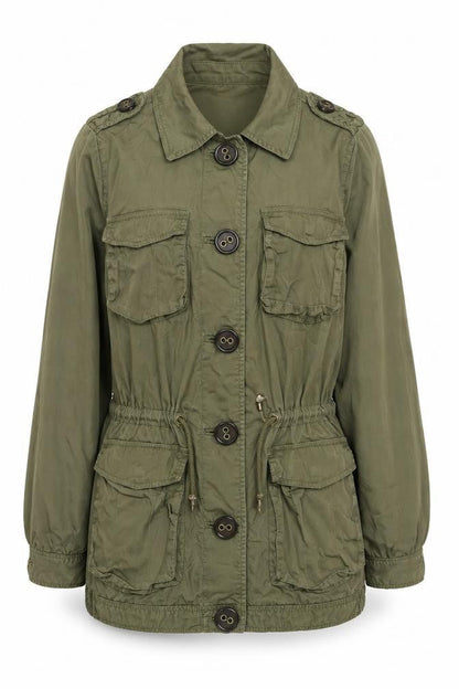 H&M Womens Green Jacket Size 12 Button