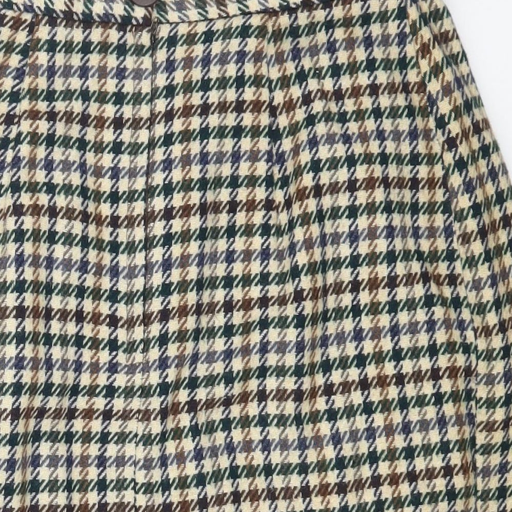 Escape Womens Multicoloured Plaid Polyester A-Line Skirt Size 12 Button