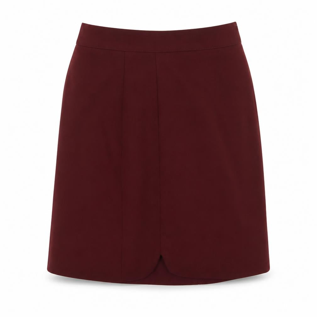 Preworn Womens Red Polyester A-Line Skirt Size S Zip