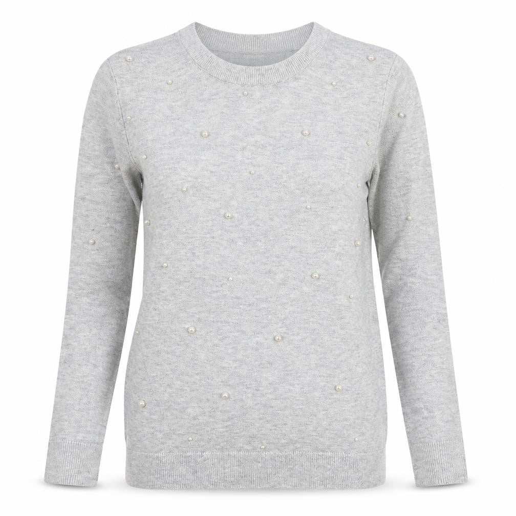 O'stin Womens Grey Round Neck Viscose Pullover Jumper Size XS