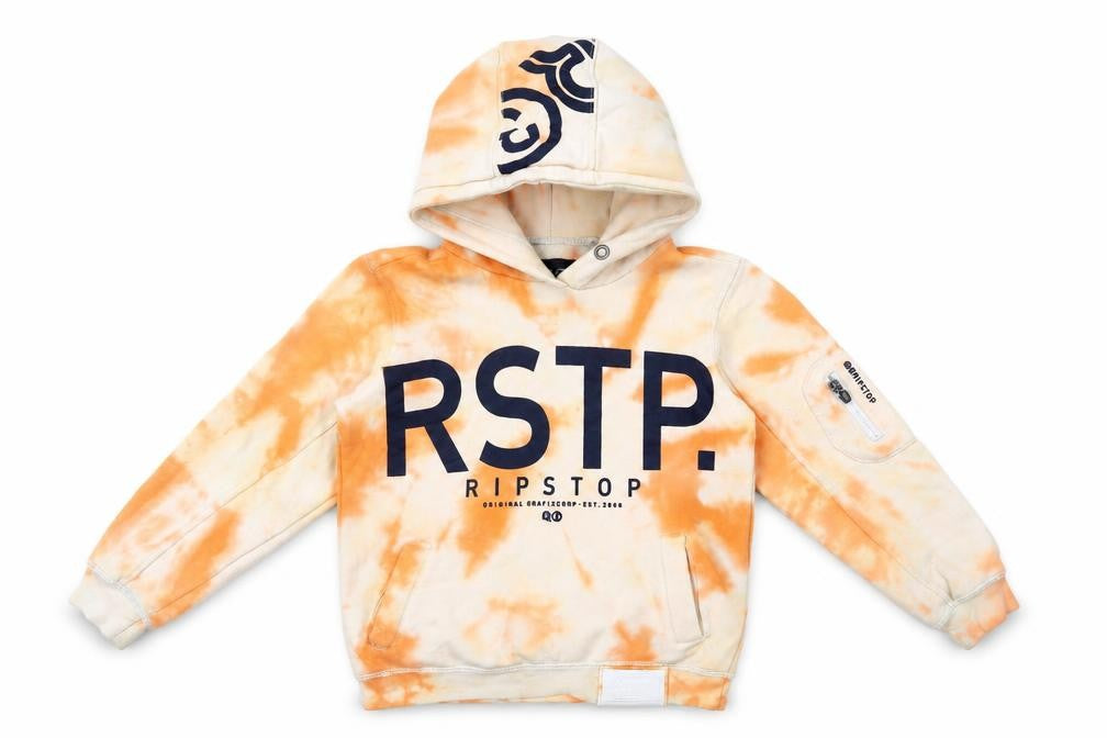 Ripstop Boys Orange Cotton Pullover Hoodie Size M Pullover - Tie Dye