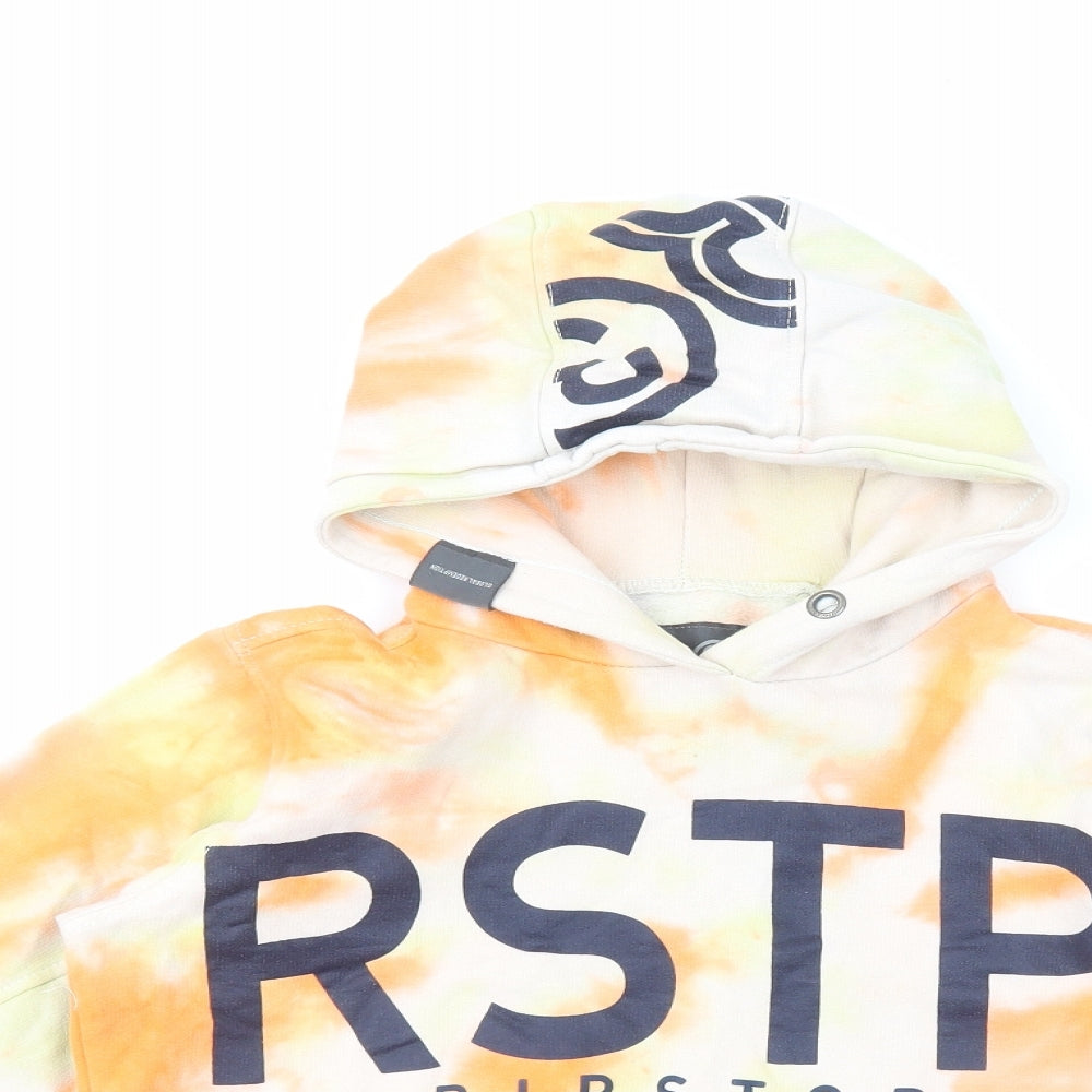 Ripstop Boys Orange Cotton Pullover Hoodie Size M Pullover - Tie Dye