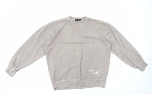 PRETTYLITTLETHING Womens Brown Cotton Pullover Sweatshirt Size L Pullover