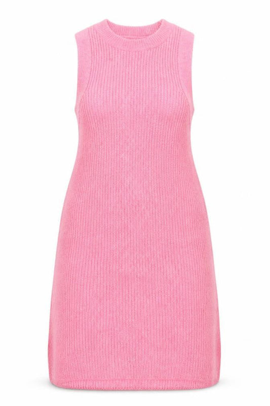 Papaya Womens Pink Acrylic Slip Dress Size S Round Neck Pullover