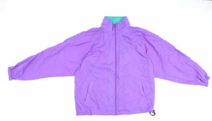 Reebok Womens Purple Rain Coat Coat Size M Zip
