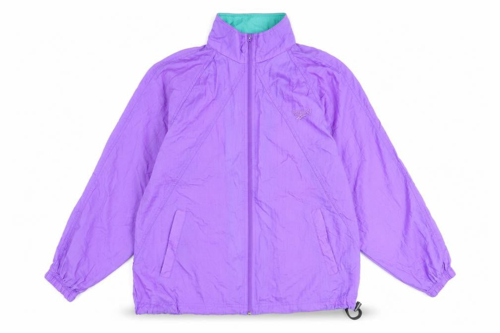 Reebok Womens Purple Rain Coat Coat Size M Zip