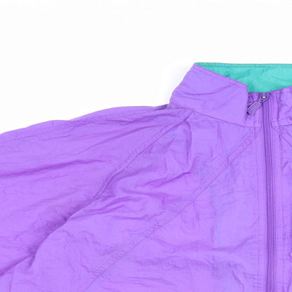 Reebok Womens Purple Rain Coat Coat Size M Zip