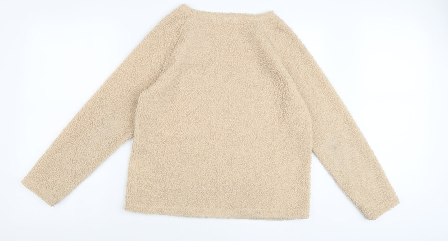 Louche Womens Beige Round Neck Polyester Pullover Jumper Size 8