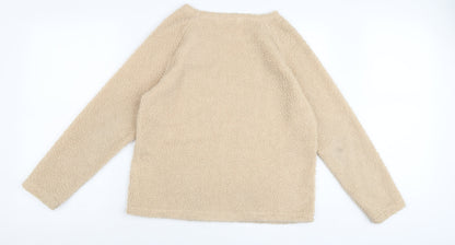 Louche Womens Beige Round Neck Polyester Pullover Jumper Size 8
