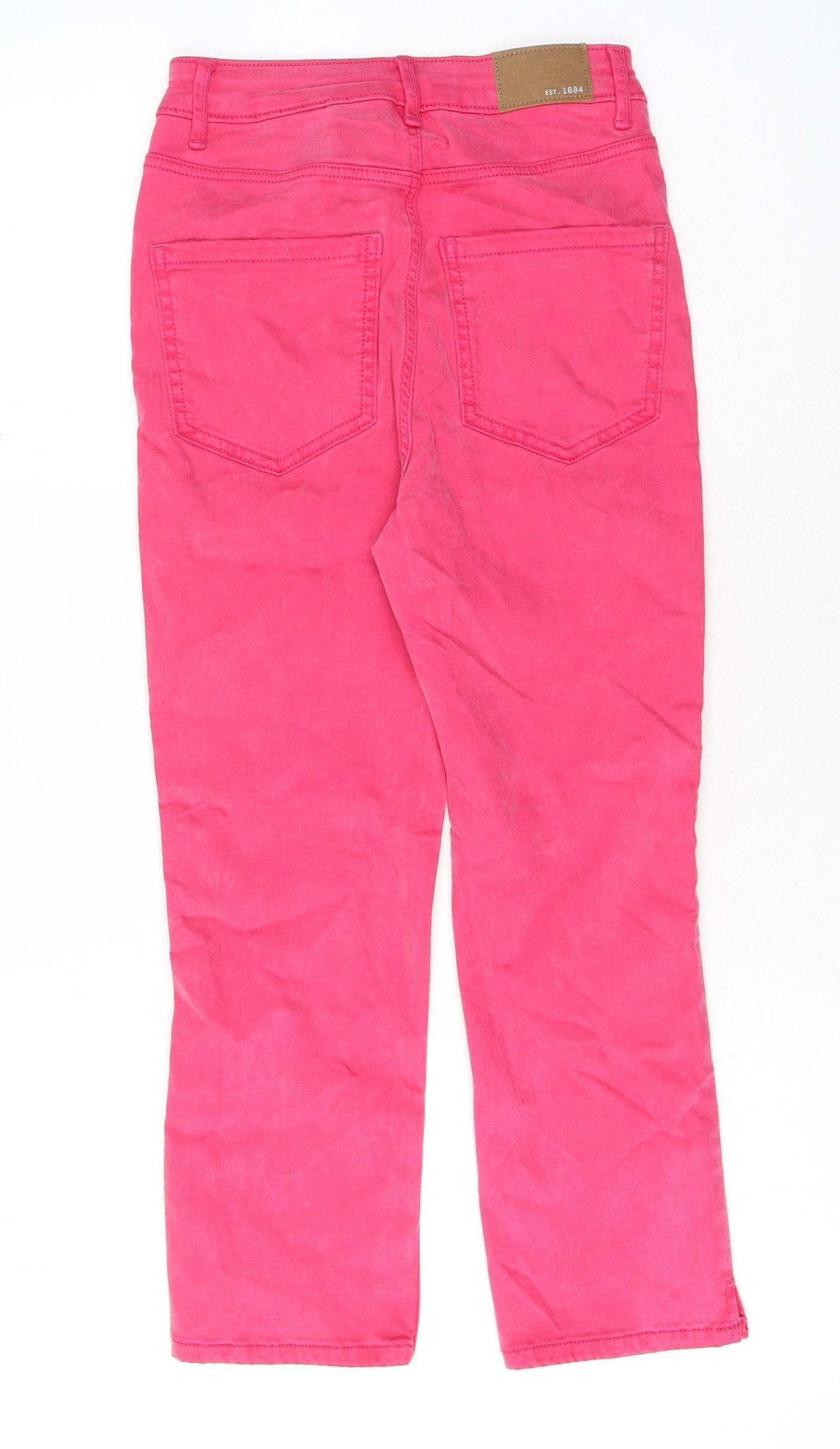Marks and Spencer Womens Pink Cotton Straight Jeans Size 6 L24 in Regular Button