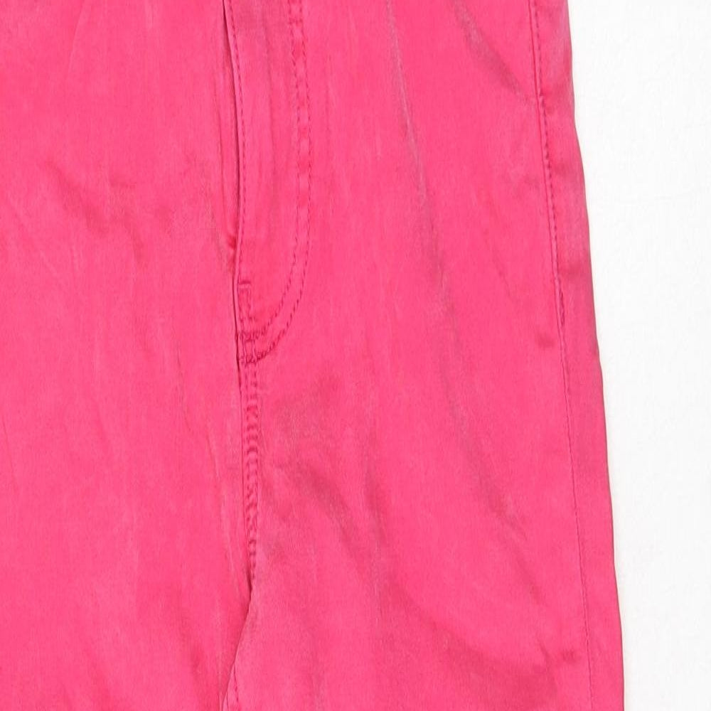 Marks and Spencer Womens Pink Cotton Straight Jeans Size 6 L24 in Regular Button