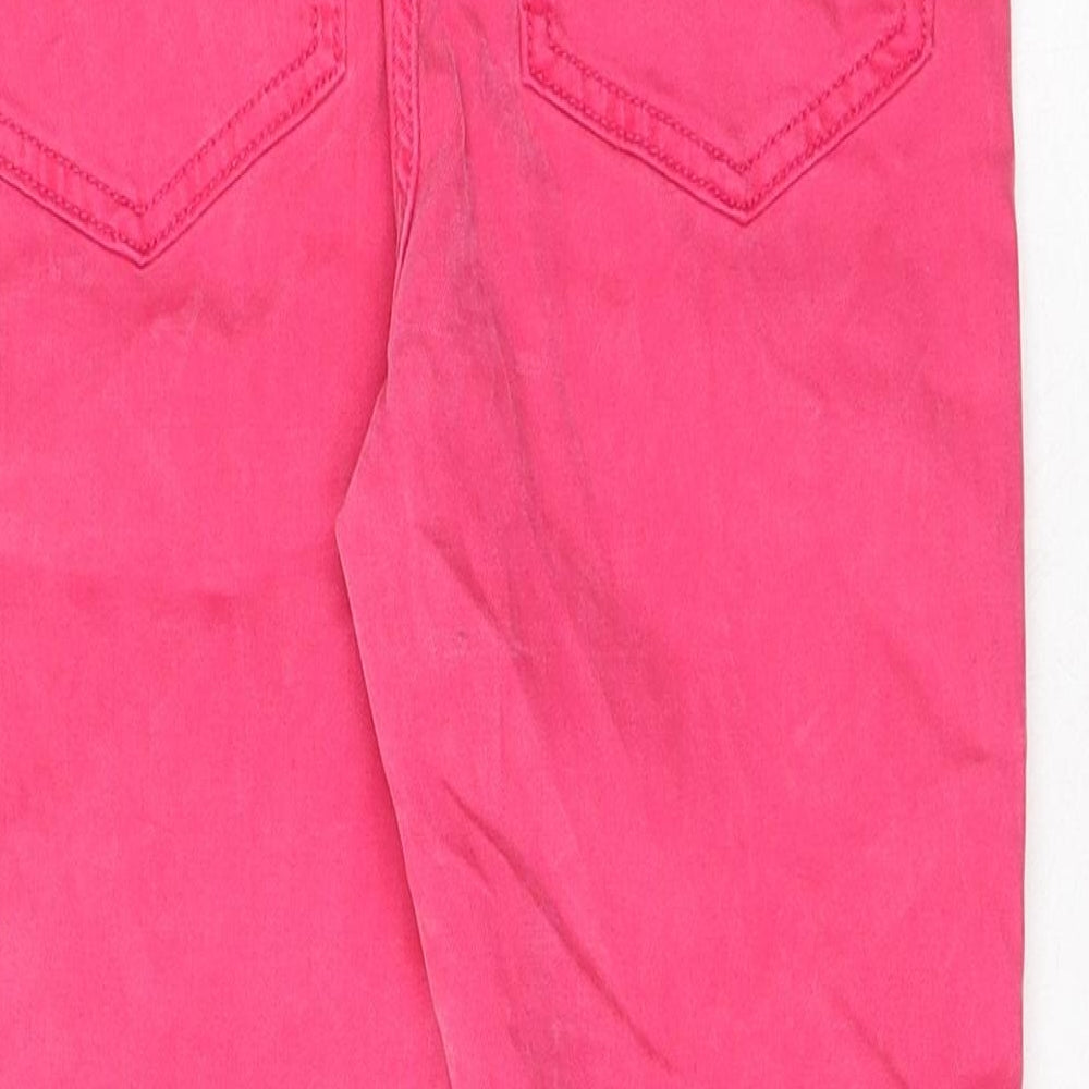 Marks and Spencer Womens Pink Cotton Straight Jeans Size 6 L24 in Regular Button