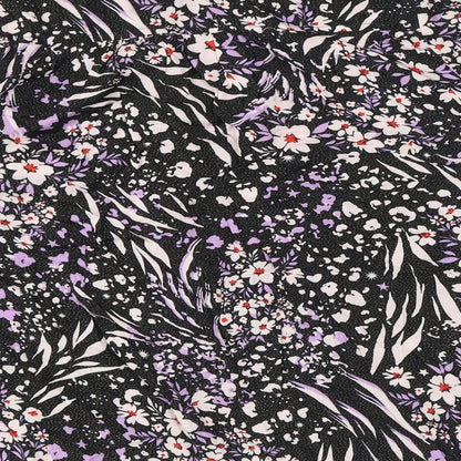 Marks & Spencer Womens Black Floral Viscose Basic Button-Up Size 12 V-Neck