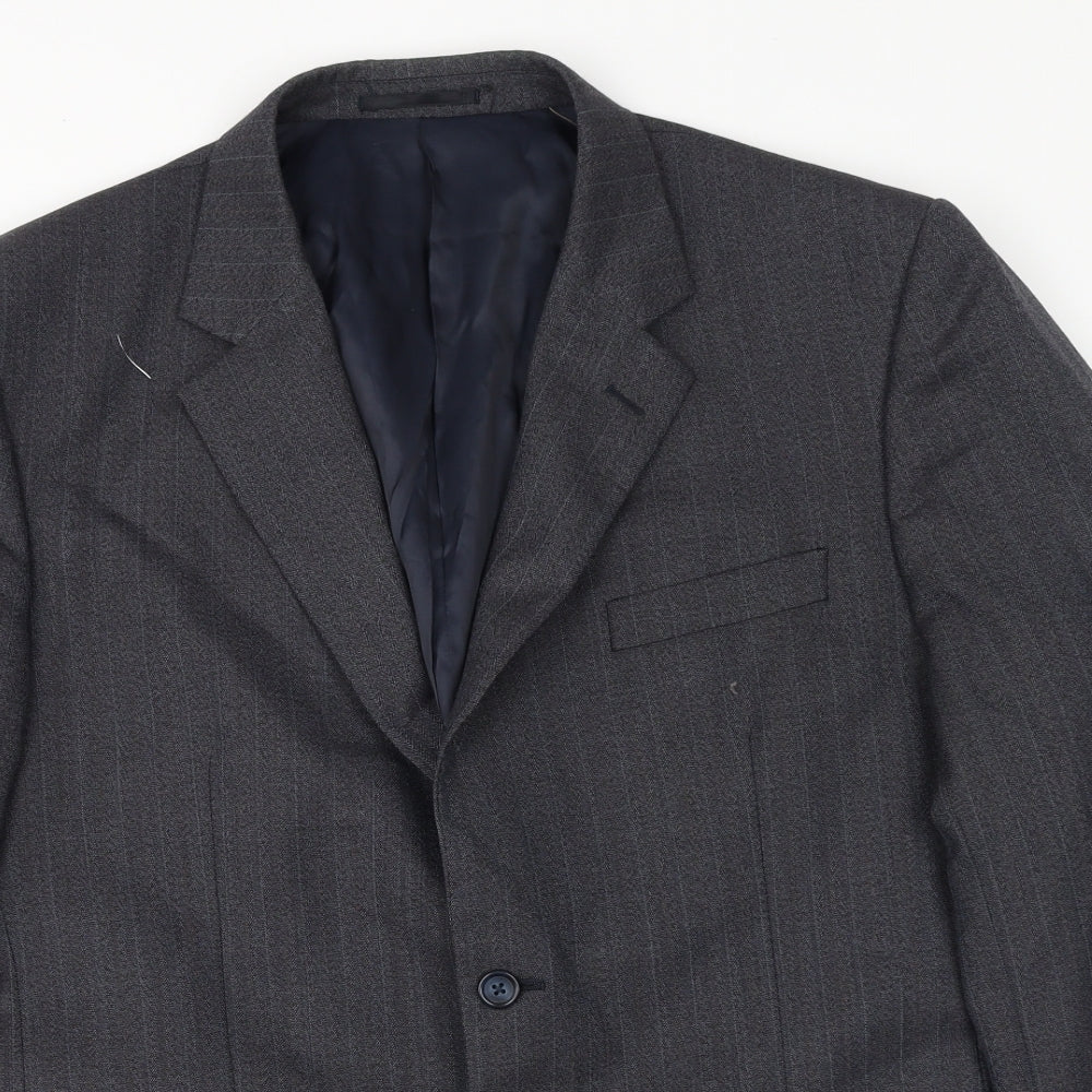 Brook Taverner Mens Grey Polyester Jacket Suit Jacket Size 42