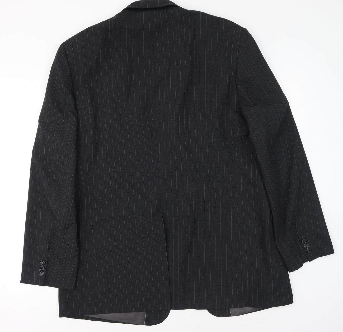 Marks and Spencer Mens Grey Striped Polyester Jacket Suit Jacket Size 46