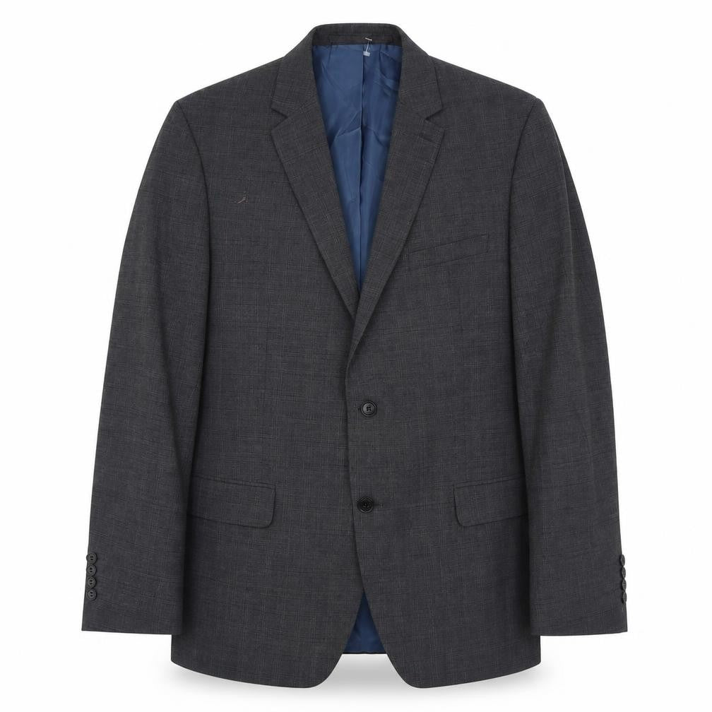 Marks & Spencer Mens Grey Plaid Polyester Jacket Suit Jacket Size M