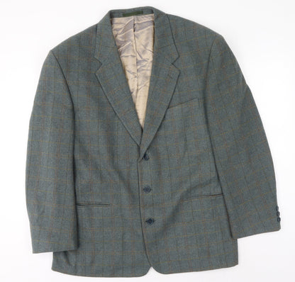NICO Mens Blue Check Viscose Jacket Suit Jacket Size 44