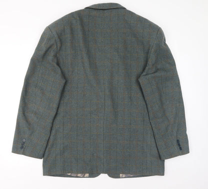 NICO Mens Blue Check Viscose Jacket Suit Jacket Size 44