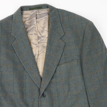 NICO Mens Blue Check Viscose Jacket Suit Jacket Size 44