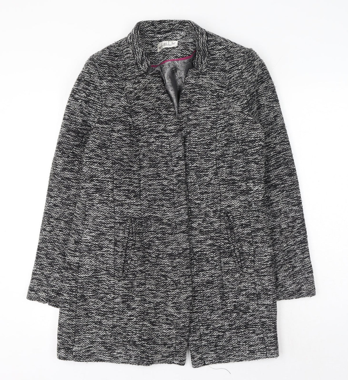 Baf woman Womens Grey Geometric Jacket Size 16 Button